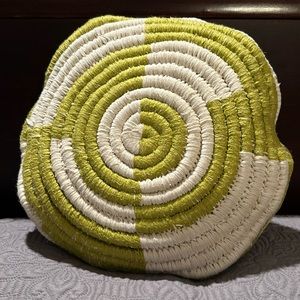 Cute Green & Cream Anthropologie Throw Pillow